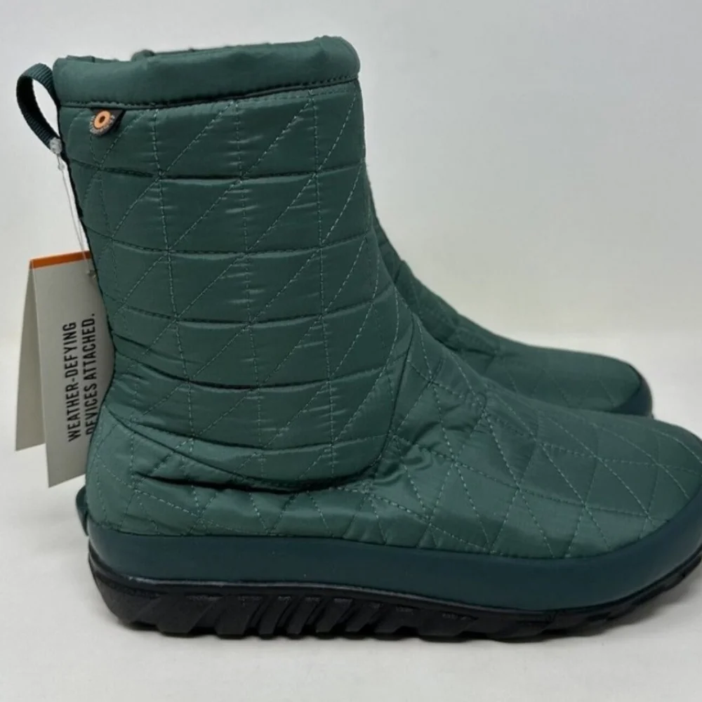 Bogs Snowday II Mid Waterproof Slip On Winter Snow Boot Jade Sz 7 New - Picture 3 of 3